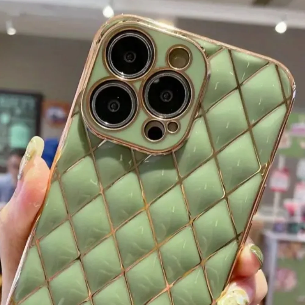Brand new Apple IPhone 14 Pro Max Quilted Green Grass Soft Silicone Phone case